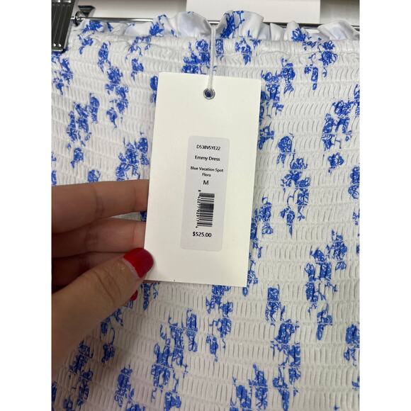 NWT Caroline Constas Strapless Emmy Dress Blue Vacation Spot Floral - Picture 5 of 8